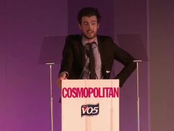 Jack Whitehall presents at Zane Ashton with the Ultimate Women of the Year Award at Cosmo Woman of the Year Awards 2012 at Victoria & Albert Museum on October 30, 2012 in London, England.  Stock Footage