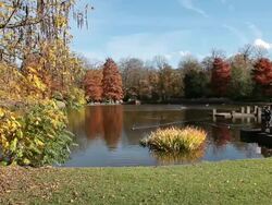 WS Shot of castle garden / Karlsruhe, Baden-Wurttenberg, Germany Stock Footage