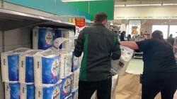 Supermaket restocks shelves with toilet tissue Instructional Video
