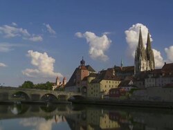 HD Regensburg Old Town Time Lapse Stock Footage
