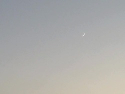 Crescent Moon Over Refugee Camp - Bhadra Refugee Camp Stock Footage
