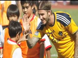 The Galaxy reintroduce David Beckham to the media Thursday, a day after the 36-year-old midfielder accepted a two-year contract to stay with the team. News Clip