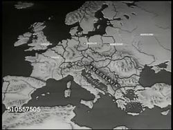 1950: MAP: Map of Europe, ZI Yugoslavia. Instructional Video