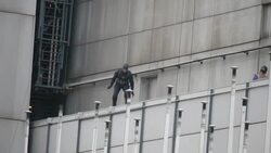 Captain America sighted filming in Berlin. Stock Footage