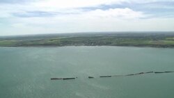 CLEAN : Normandy landing beaches seen from the sky News Clip
