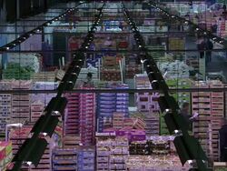 MS  View of large food factory enlightened with neons / Lagos, Nigeria Stock Footage