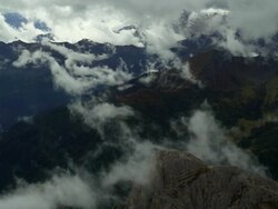 Clouds Moving Over Dolomites Mountains Stock Footage