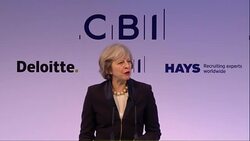 Theresa May addresses business leaders at the CBI conference News Clip
