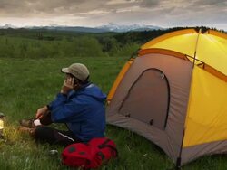 Tenting in the Wilderness Stock Footage