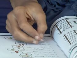 CU Hand writing in English book / Himachal Pradesh, India Stock Footage
