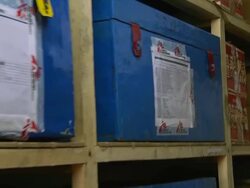 ECU ZO Trunk in Doctors without borders storage room / Juba, Central Equatoria, Sudan  Stock Footage