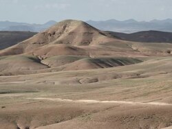 WS View of desert hills / Marrakesh, Morocco Stock Footage