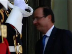 Spanish PM Rajoy arrives in Paris for talks with H Stock Footage