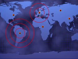 World Card With Abstract Radio Waves Stock Footage