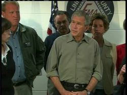 President Bush this afternoon plans to inspect two of Iowa's flooded cities, where the water is receding but families and businesses are knee-deep in the disheartening aftermath News Clip