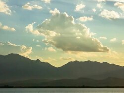 Clouds on Kwan Phayao Lake,Time Lapse Stock Footage