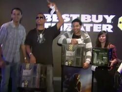 ATMOSPHERE: fans at the 'Halo:Reach' Midnight Madness Launch Event with Kid Cudi at New York NY. (Footage by WireImage Video/GettyImages) Stock Footage