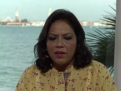 INTERVIEW: Mira Nair on her experiences in Pakistan, reading the novel, being inspired in the story at The Reluctant Fundamentalist Interviews: 69th Venice Film Festival on August 30, 2012 in Venice, Italy (Footage by WireImage Video/Getty Images) Stock Footage