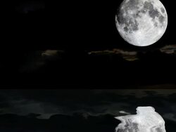 Moon Over the Sea Stock Footage