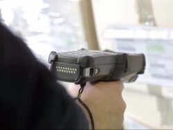 Scanning Boxes In The Warehouse Stock Footage