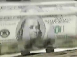 Bank Money Counting Machine with$100 Bills Stock Footage