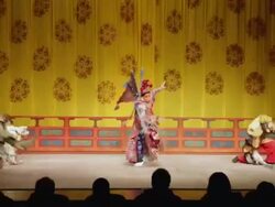 MS ZO Artist performing Beijing opera in traditional theatre AUDIO / xi'an, shaanxi, china Stock Footage