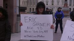 Protesters carrying signs bearing names of black Americans killed by police have marched outside the U.S. Capitol to demand a human rights investigation. (Dec. 8) Instructional Video