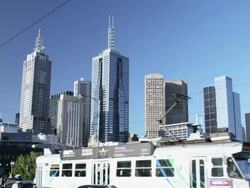 Skyline of the CBD of East Melbourne, Victoria, Australia Stock Footage