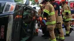 Early Morning Accident Sent One Man to Hospital Stock Footage