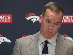 Peyton Manning after St Louis v Denver game Stock Footage