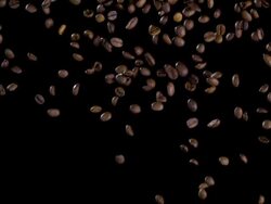 Coffee Beans On Black Background (Super Slow Motion) Stock Footage