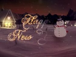 HD: Snowman Waving And Wishing Happy New Year Stock Footage