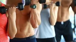 Bicep curls exercise. Stock Footage