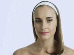 Young woman holding toothbrush Stock Footage