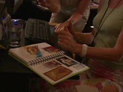 CU ZO ZI Two women in internet cafe, Bangkok, Thailand Stock Footage