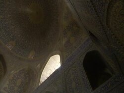 Pan left across ceiling of Mosque, Iran (sound available) Stock Footage