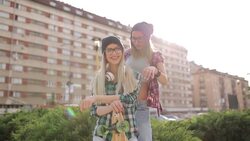 Best friends having fun Stock Footage