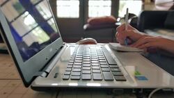 Young woman working at home Stock Footage