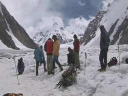 Burial of dead climber, K2 Stock Footage