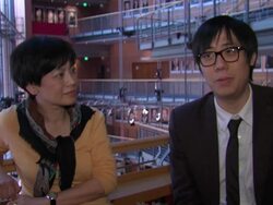 INTERVIEW: Sylvia Chang & Arvin Chen on Taiwan and Taiwanese cinema at 10+10 Interview: 62nd International Berlin Film Festival 2012 at Hilton Hotel on February 14, 2012 in Berlin, Germany. (Footage by WireImage Video/Getty Images) Stock Footage