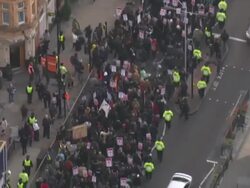 Students protest in Central London News Clip