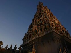 TL WS Day to night,  Indian Temple, dusk. Stock Footage