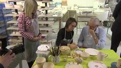 Jeremy Corbyn visiting a Stoke pottery News Clip