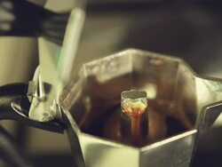 Italian Coffee Pouring from Mocha Stock Footage