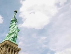 HD Time-lapse: The Statue of Liberty in New York City Stock Footage
