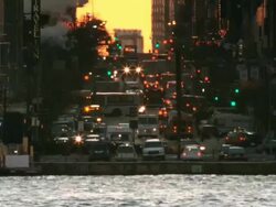 WS View of 42nd street from NJ / New York City, New York, USA  Stock Footage