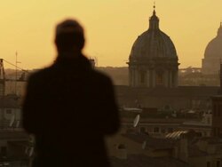 Rome from Capitol Hill at sunset Stock Footage