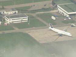 Passing High Over Metz-Nancy-Lorraine Airport Stock Footage