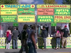 Breckenridge Oktoberfest food stands Stock Footage