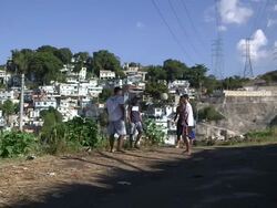 Football In Brazil - Morro Da Sao Carlos Favela Stock Footage
